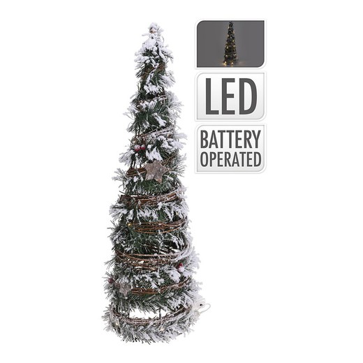 Abeto de navidad de rattan con 30 leds 60cm