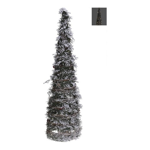 Sapin de noël en rotin avec 30 leds 80cm