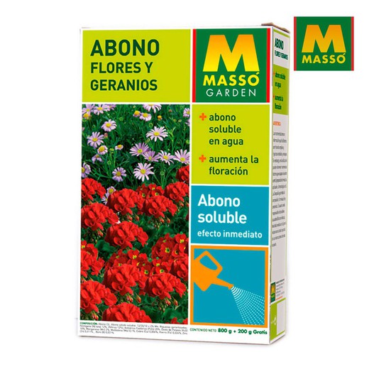 Fertilizante solúvel de flores e gerânios 1 kg. Massó