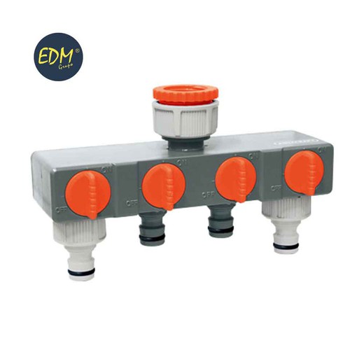 Adaptador 4 vias para grifo de jardin 3/4" edm