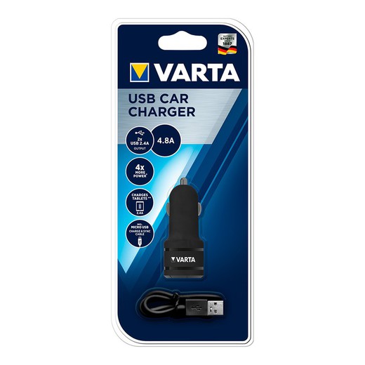 Adaptateur chargeur voiture Varta 2 usb