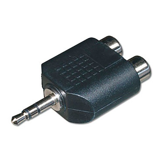 Adaptador de audio jack 3,5 macho a 2 rca hembra compacto logilink