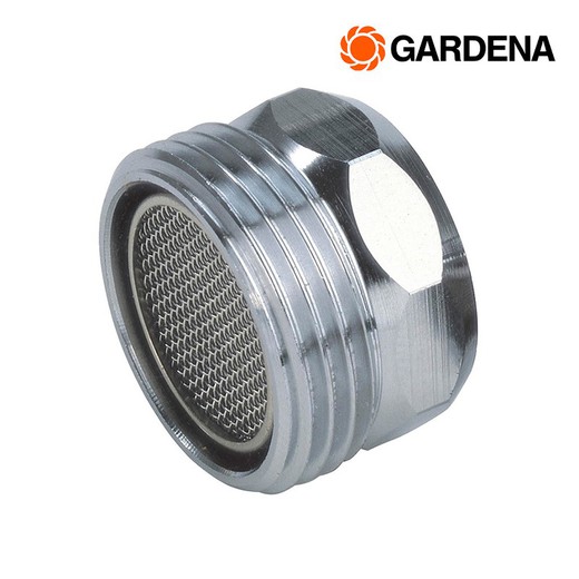 Adaptateur fileté pour connexion au robinet de cuisine. Mâle Ø26,5mm (3/4) vers Femelle M22x1mm. Jardina