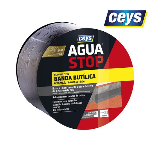 Aguastop banda imp. Butilo gris 10cmx10m 901005