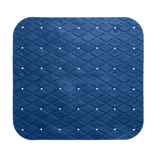 Tapete interno de chuveiro antiderrapante em pvc quadrado azul marinho 55x55cm