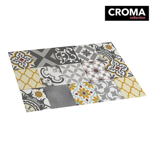 Alfombra vinilica croma patch gris-ambar 45x75cm