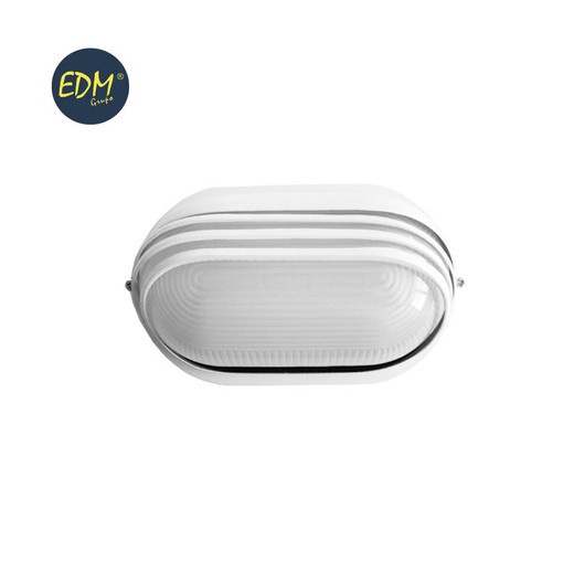 Aplique aluminio ip54 oval blanco e27 60w modelo vinyols