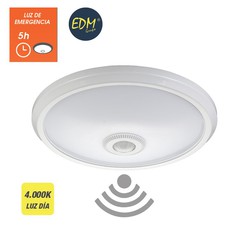 Eclairage de surface avec capteur et éclairage de secours ip20 1100 lumens 16w 30 leds 4000k lumière du jour edm