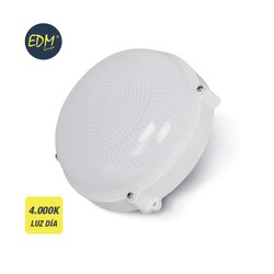 Luz de parede externa led circular 12w 1080 lumens ip65 4.000k luz diurna edm