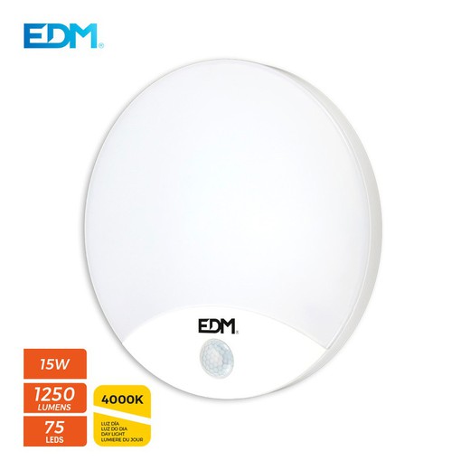 Applique murale ronde extérieure led 15w 1250 lumen 4000k avec capteur