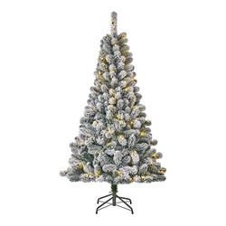 Sapin de Noël à 80 leds effet neige 266 branches 155cm