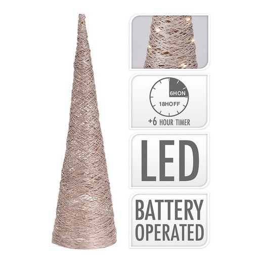 Árvore em forma de cone com 30 leds 60cm ouro