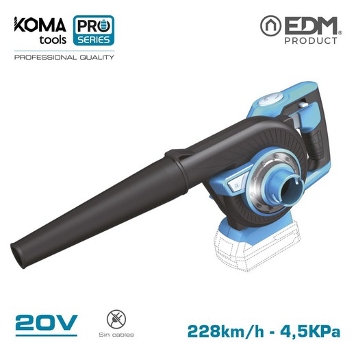 Vácuo soprador de 20v (sem bateria e carregador) Koma Tools Pro Series Bateria Edm