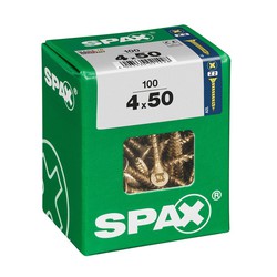 Caja 100 uds. Tornillo madera spax cab. Plana yellox 4,0x50mm spax