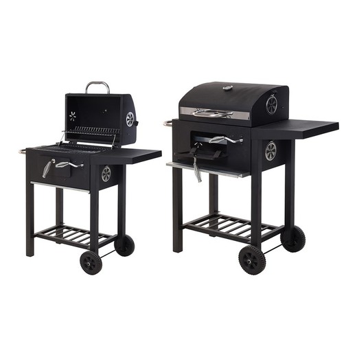 Barbecue à charbon avec couvercle 96xd36xl48,5cm