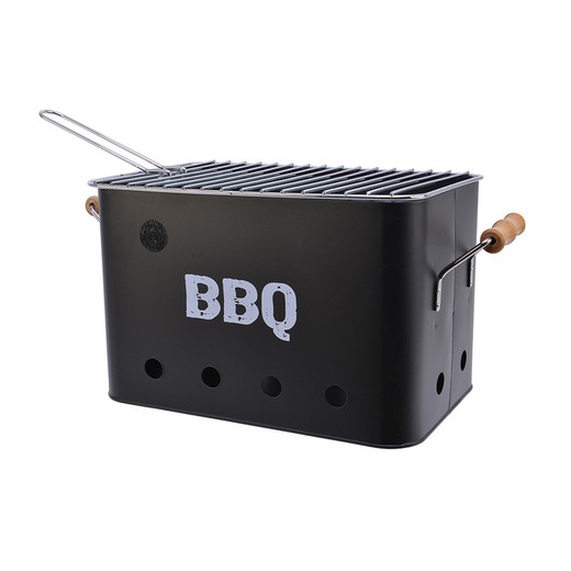 Barbacoa grill de color negro 21x32,5x21cm bbq