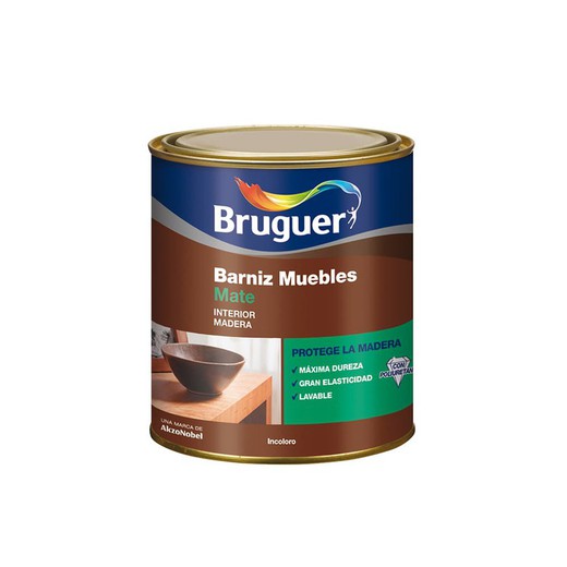 Barniz muebles mate incoloro 0,75l bruguer