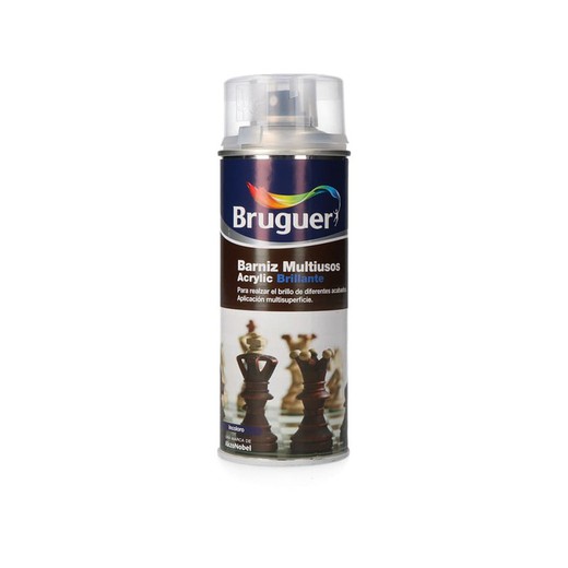 Barniz multiuso acrylic brillante spray incoloro 0.4l bruguer