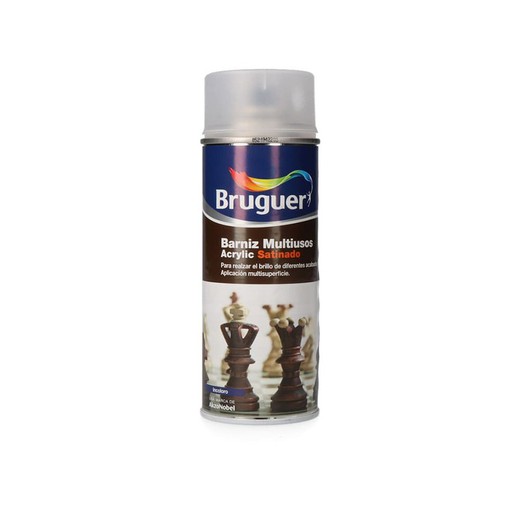 Barniz multiuso acrylic satinado spray incoloro 0.4l bruguer