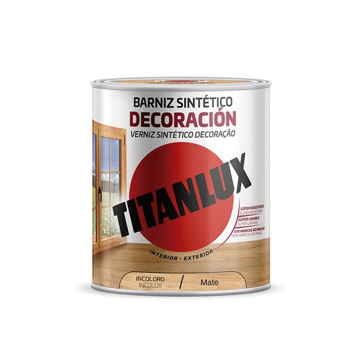 Barniz Sintético Decoración Mate Incoloro 750ml Titanlux M12100034