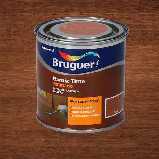 Barniz tinte satinado (princesa) teca 0,75l bruguer