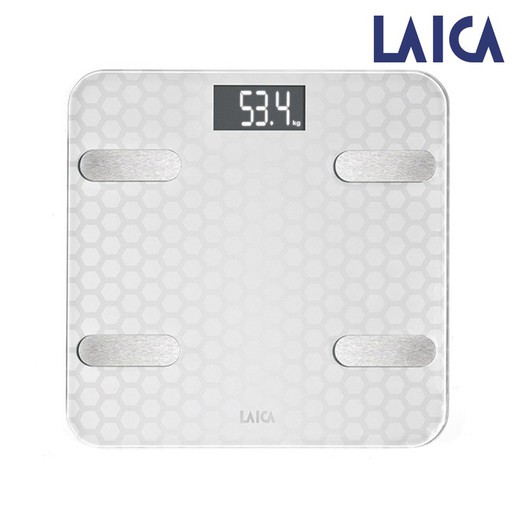 Bascula bluetooth y calculo de la composición corporal smart color blanco 180kg ps7011 laica