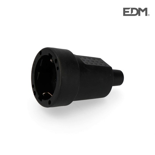 Base aérea de borracha 10/16 a 250 vt / tl ip44 4,8 mm retrac preto. Edm