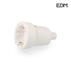 Base aérea de pvc 10/16 a 250 vt / tl ip 44 4,8 mm. Edm embalado branco