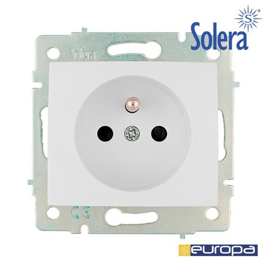 Base bipolar con t/t lateral 16a 250v con toma francesa s.europa solera erp60f