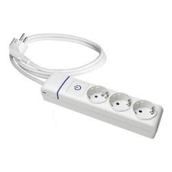 Base múltiple 3 tomas t/tl con interruptor luminoso. 1.5m de cable 8013pil solera