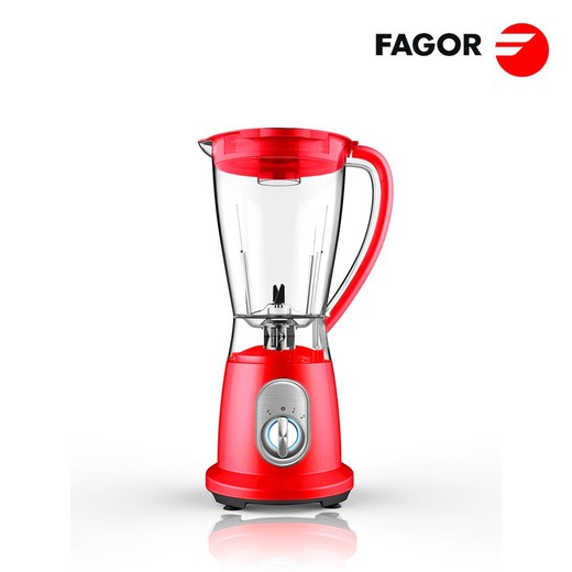 Batidora de vaso 600w color rojo fagor ø17x41cm