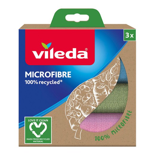 Bayeta microfibra 100% reciclada 3 unid 168310 vileda