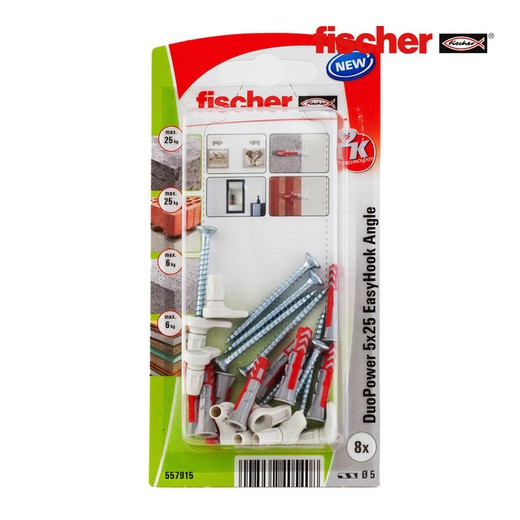 Blister 2 alcayatas duopower easyhook 10x50 557918 fischer