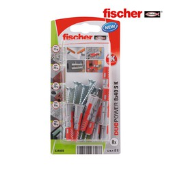 Embalagem blister de 8 plugues + parafusos duopower 8x40 fischer