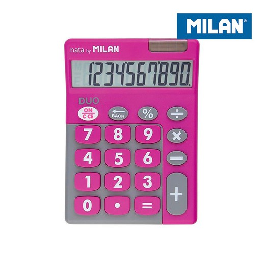 Calculadora de bolha duo 10 dígitos rosa grandes teclas milão