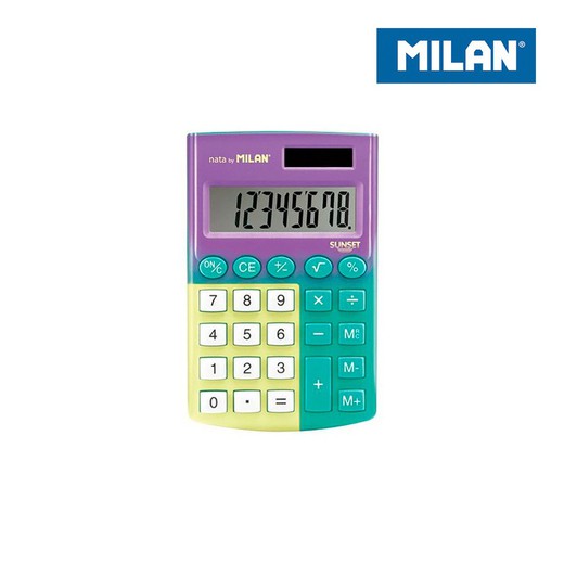 Calculatrice de poche blister coucher de soleil 8 chiffres milan