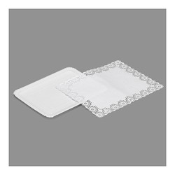 Bolsa Con 2 Bandejas Rectangulares Con Blonda 22x28cm