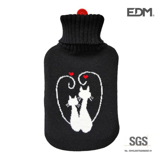 Sac à eau noir modèle chats amoureux 2l