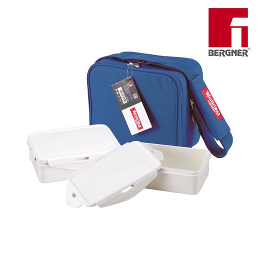 Saco de transporte de alimentos de poliéster azul modelo 23x22x13,5cm bergner