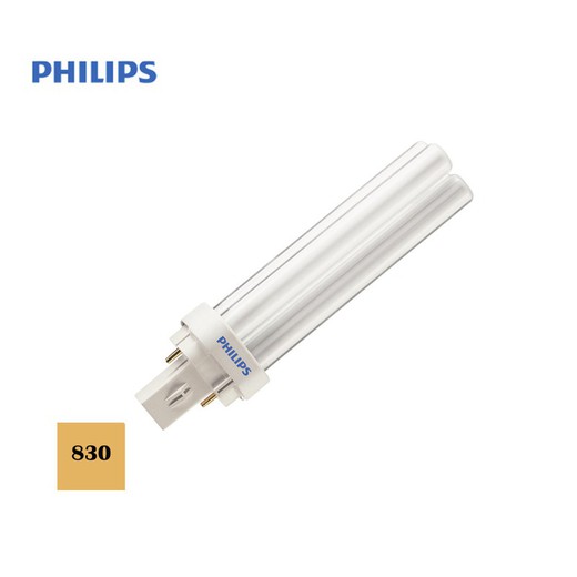 Lynx 1800 lumens lâmpada de baixo consumo d-26w pl-2 pinos 830k luz quente philips