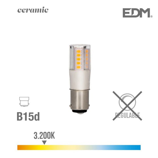 Bombilla bayoneta led b15d 5.5w 650 lm 3200k luz calida base ceramica edm