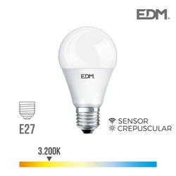 Ampoule crépusculaire standard led e27 10w 800 lm 3200k lumière chaude edm