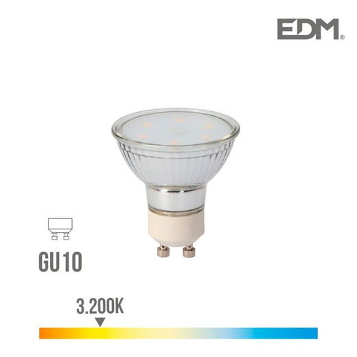 Lâmpada led de cristal dicróico gu10 5w 400 lm 3200k edm luz quente