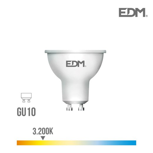 Lâmpada led dicróica gu10 7w 550 lm 3200k 120º edm luz quente