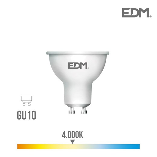 Ampoule led dichroïque gu10 8w 600 lm 4000k lumière du jour edm