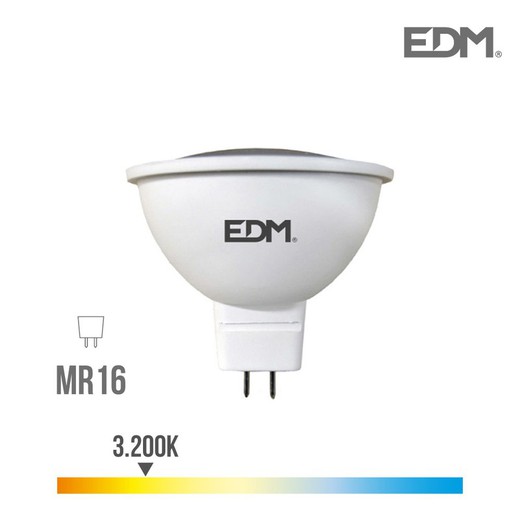 Lâmpada led dicróica gu5.3 12v 5w 450 lm 3200k luz quente edm