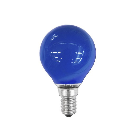 bombilla esferica e14 25w 220/240v azul