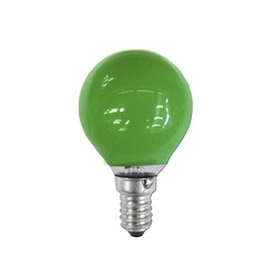 bombilla esferica e14 25w 220/240v verde