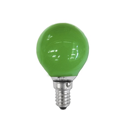 lâmpada esférica e14 25w 220 / 240v verde