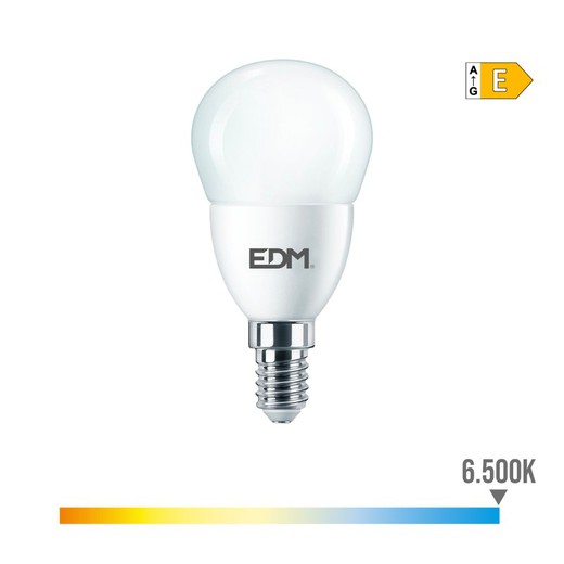 Bombilla esferica e14 7w 806 lm 6500k luz fria ø4,8x9,5cm edm